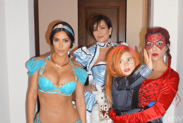 Kim Kardashian and her family all dressed for Halloween