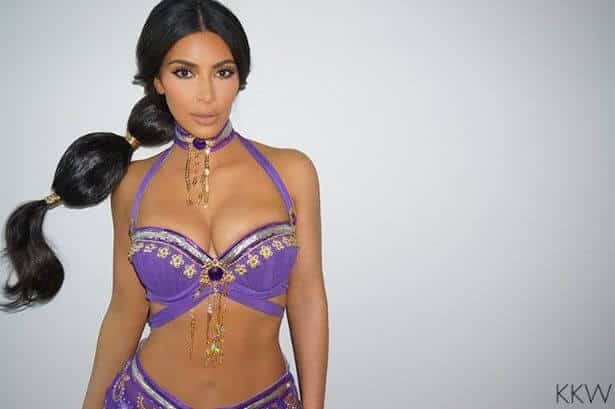 Kim kardashian in purple belly dancer outfit