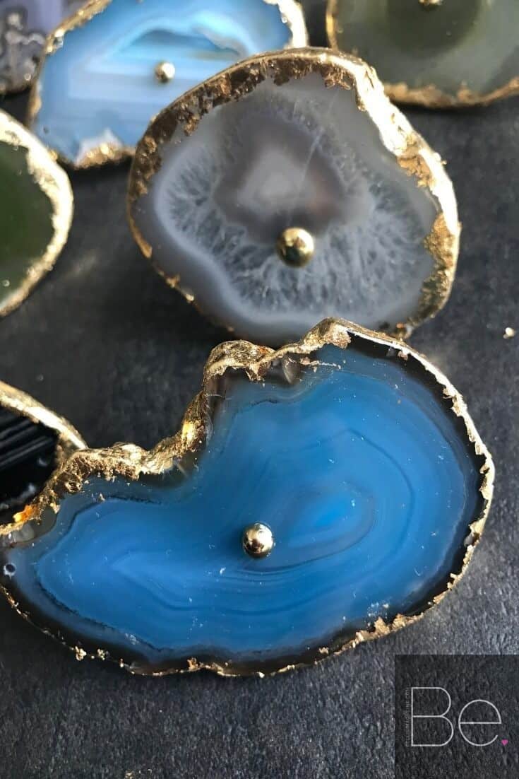 gorgeous blue DIY agate drawer pulls