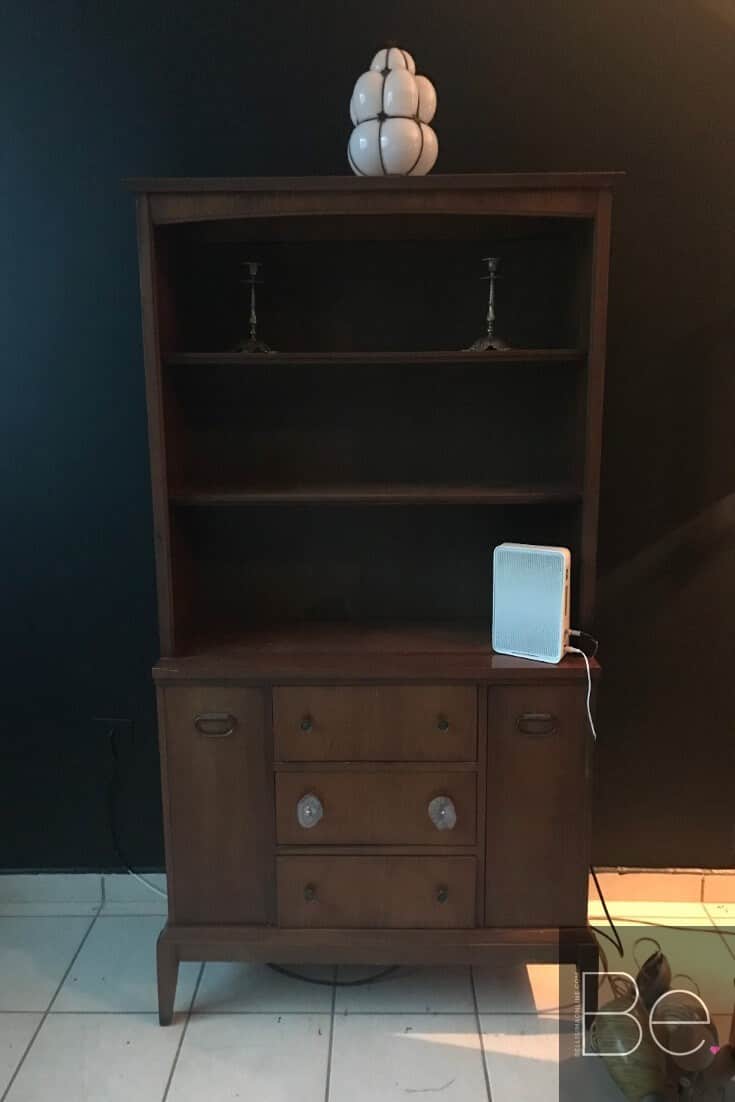 vintage wood China cabinet